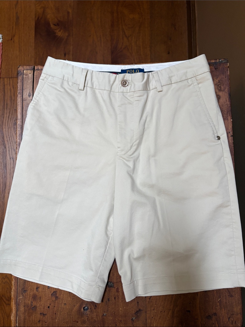 Polo by Ralph Lauren Classic Cream Flat-Front Shorts